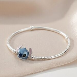 Silver Bracelet with Blue Character Charm
